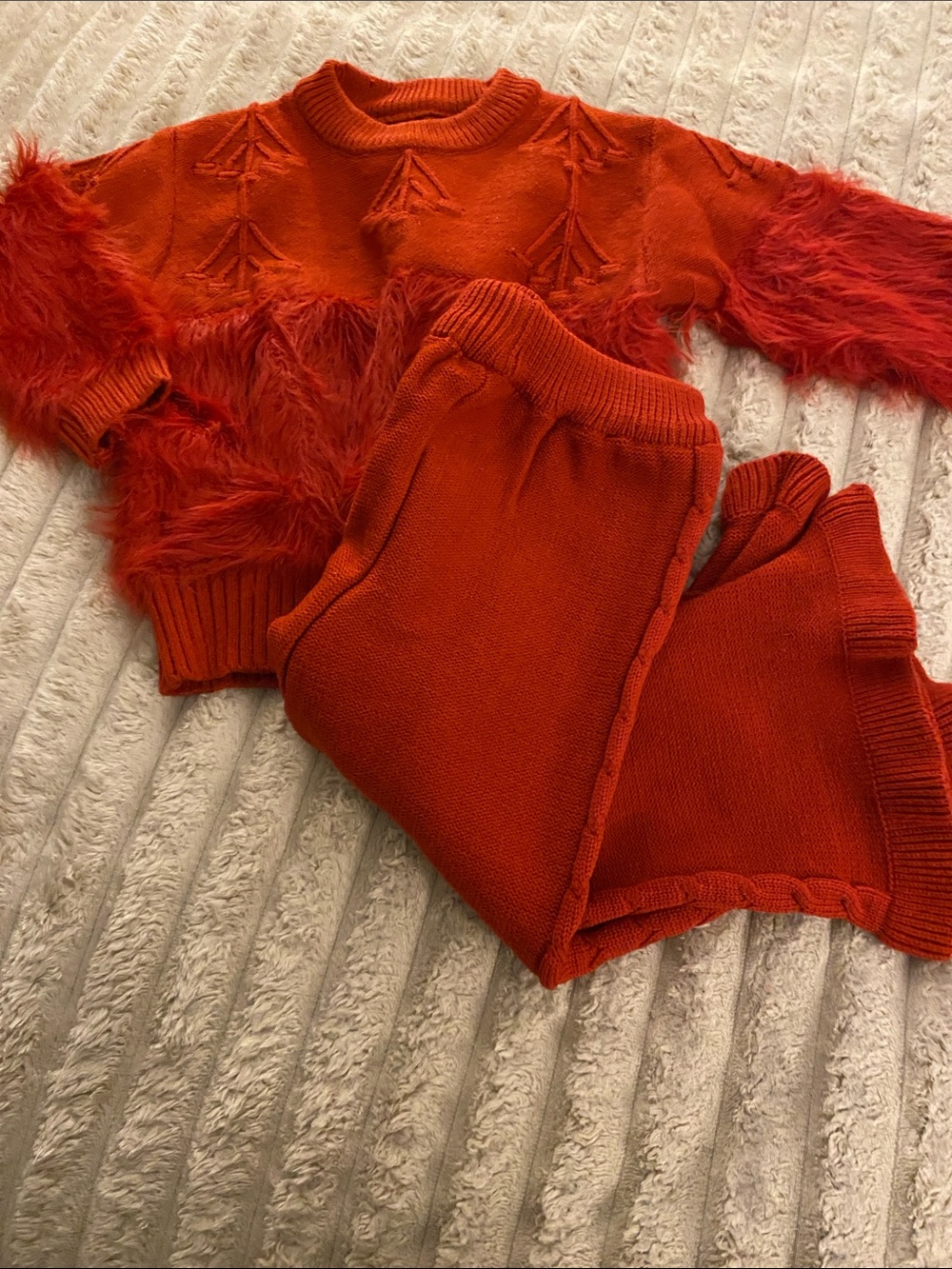 NWOT, Girl’s Red Cozy Knit Sweater Set